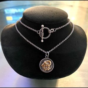 ♈️ ARIES zodiac sign two tone medal stainless steel wrap around necklace
